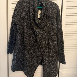 Max Studio Black and Gray Cowl Neck Sweater